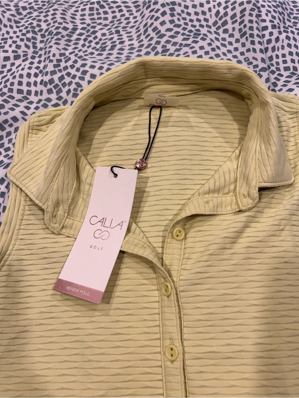 Alia Sleeveless Polo Tank in Lime Green - Picture 3 of 4